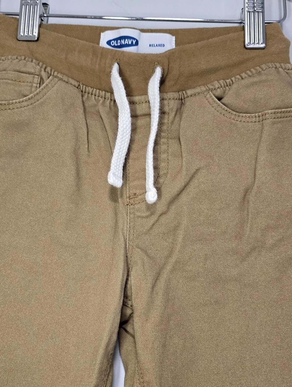 Old Navy Fully Lined Boys' Tan With Plaid Drawstring Pants. Back To School.